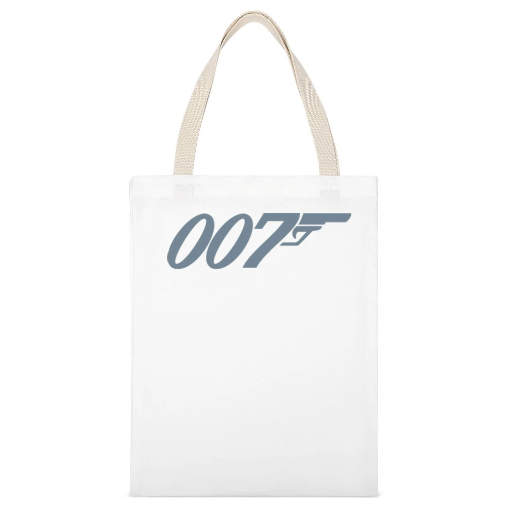 007 James bond England Special Agent movie Spionase White Canvas Tote Shopping Bag