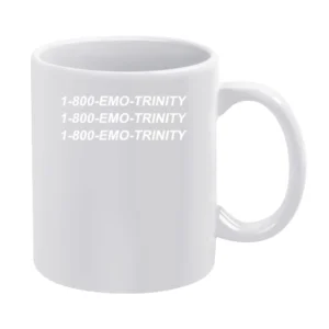 1 800 Emo Trinity Funny Popular Culture Parody Graphic Band White Mug