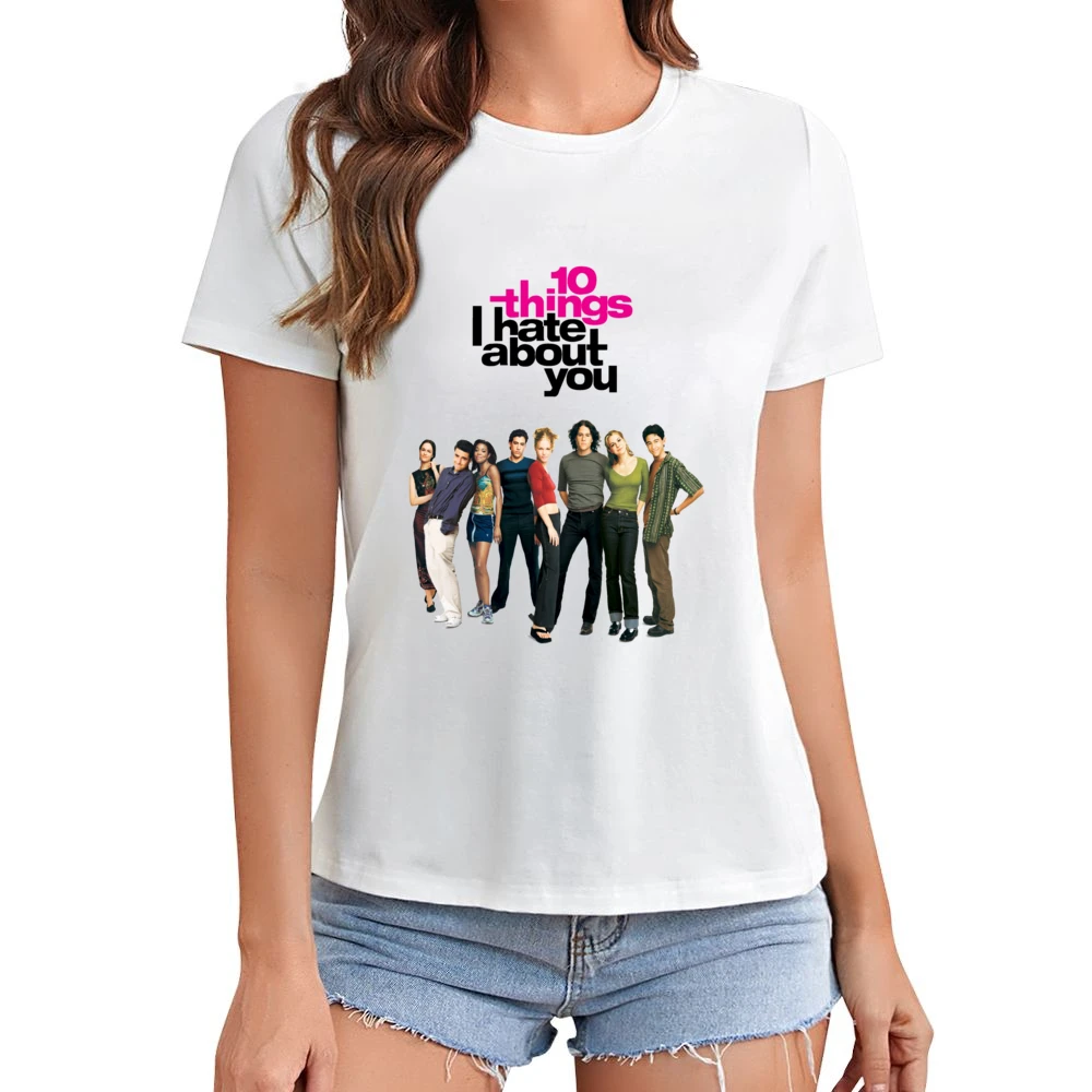 10 Things I Hate About You Fun Popular 90s Vintage Movie Poster Graphi Asian Size Women Ladies T-shirt