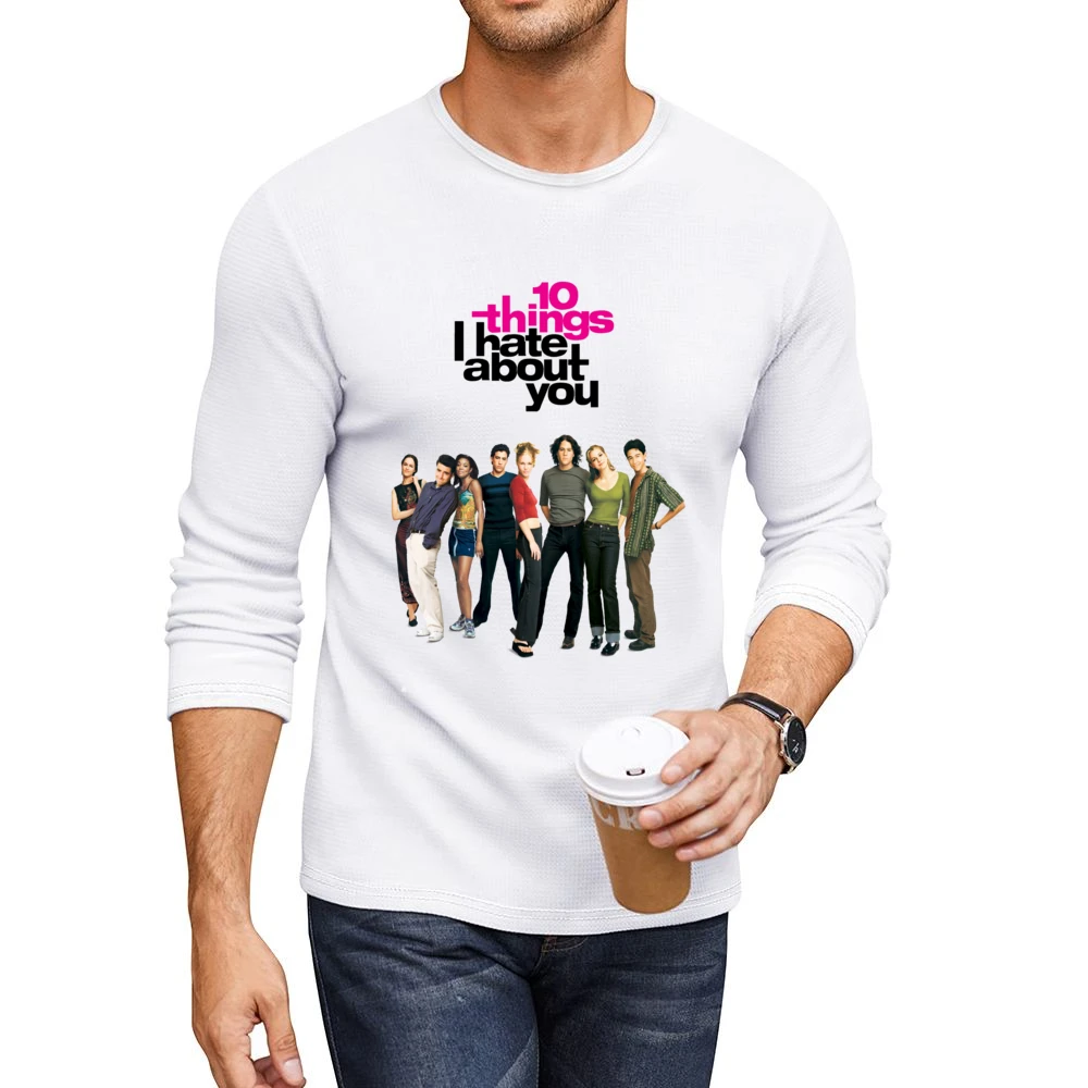 10 Things I Hate About You Fun Popular 90s Vintage Movie Poster Graphi Men CrewNeck Long Sleeve T-Shirt