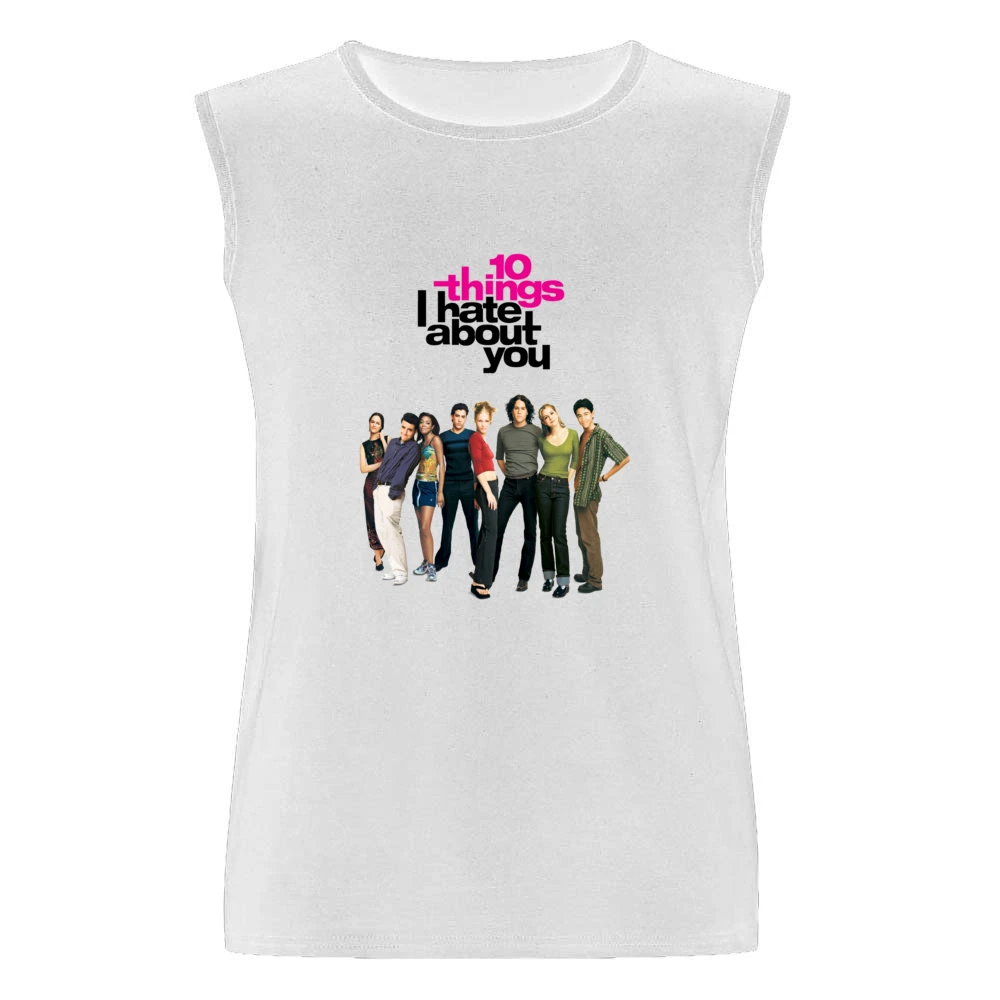 10 Things I Hate About You Fun Popular 90s Vintage Movie Poster Graphi Men Sleeveless T-Shirt