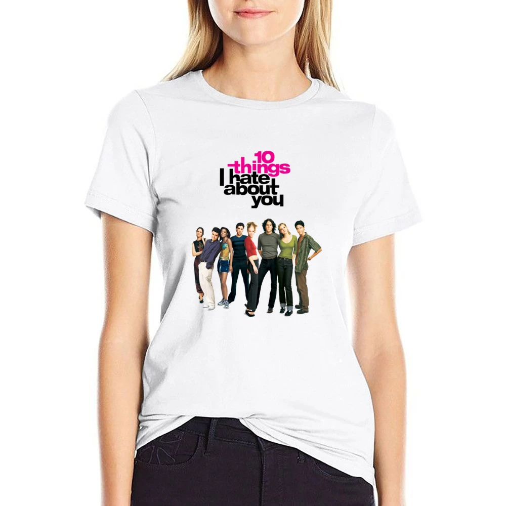 10 Things I Hate About You Fun Popular 90s Vintage Movie Poster Graphi US Size Women Ladies T-shirt