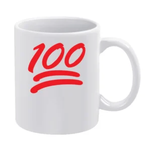 100 Emoji Perfect Score Fun Popular One Hundred Percent Graphic T Shir White Mug