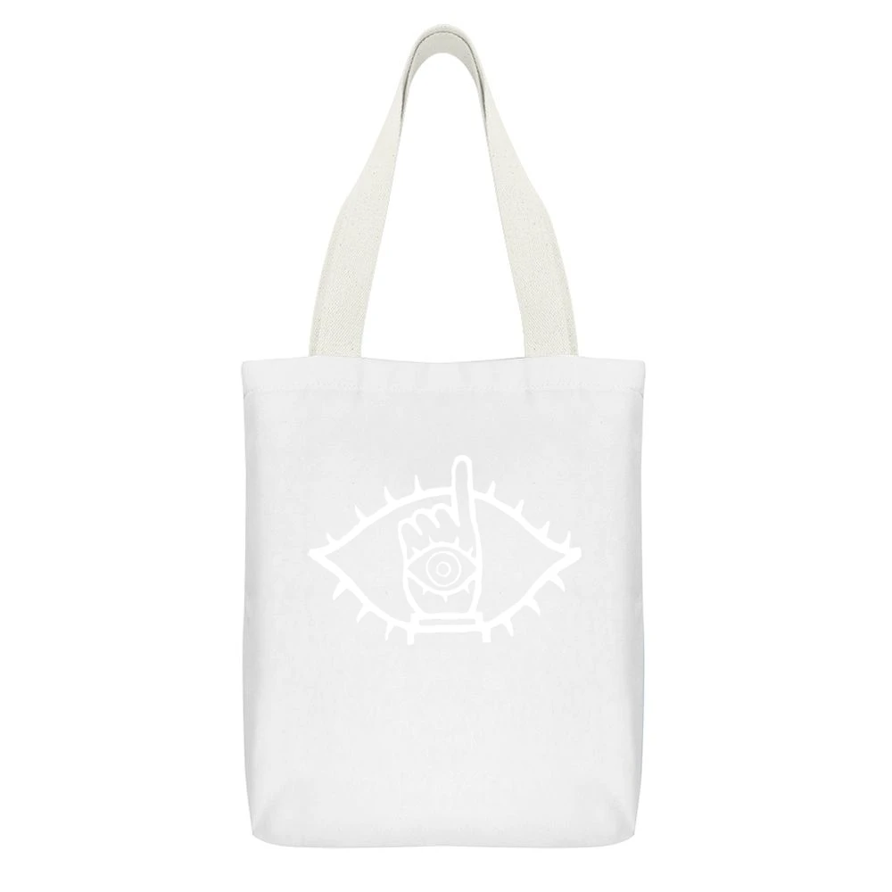 20th century boys friend White Canvas Tote Shopping Bag With Interior Pocket