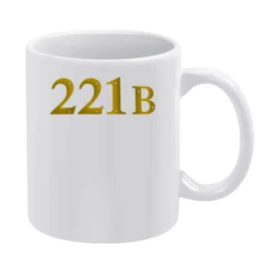 221B Apartment Number Fun Sherlock Holmes Graphic White Mug