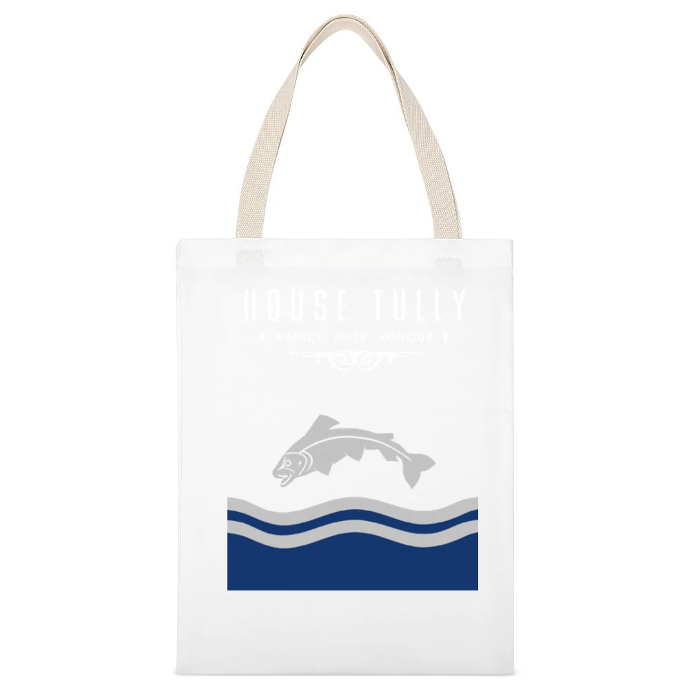 A Game Of Thrones House Tully White Canvas Tote Shopping Bag