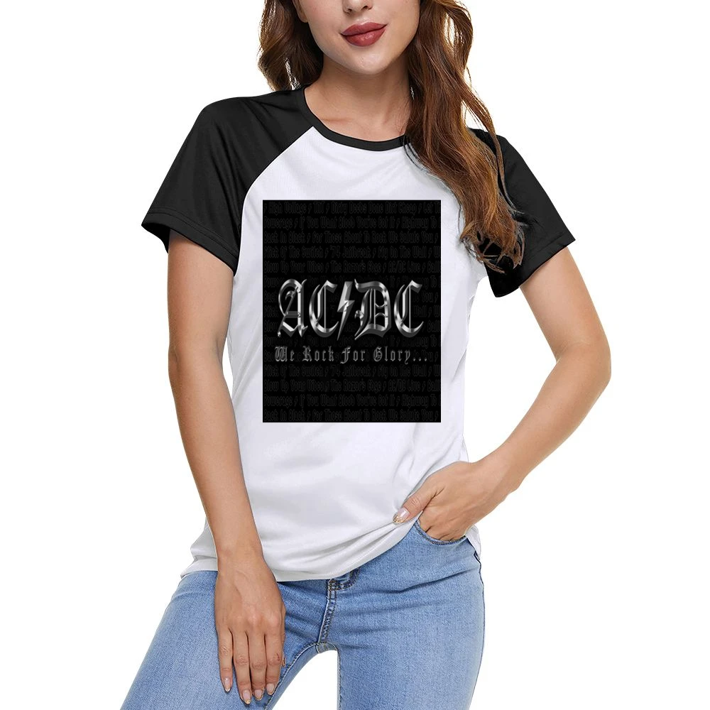 Ac Dc Tshirt Women Ladies Short Sleeve T-Shirt