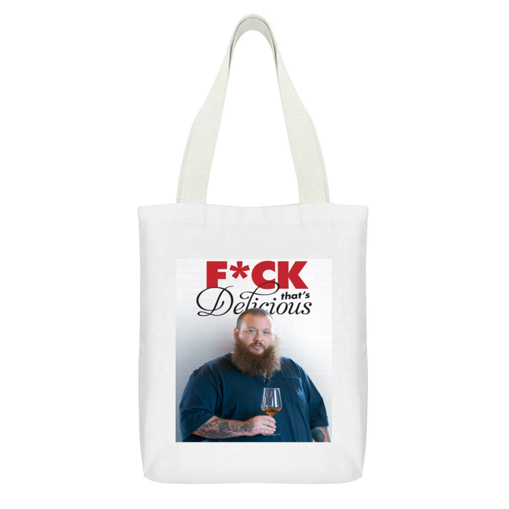 Action Bronson F*ck That Delicious Tshirt (all Colors And Styles Avail White Canvas Tote Shopping Bag With Interior Pocket