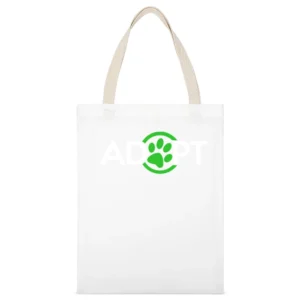 Adopt Fun Dog Cat Lover Kate Upton Rescue White Canvas Tote Shopping Bag
