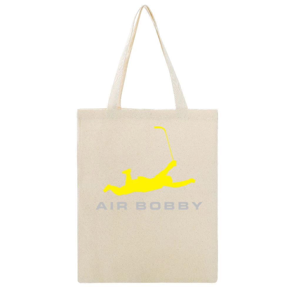 Air Bobby Orr Funny Boston Bruins Hockey Legend Sports Beige Canvas Tote Shopping Bag