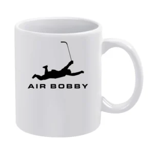 Air Bobby Orr Funny Boston Bruins Hockey Legend Sports Yellow White Mug