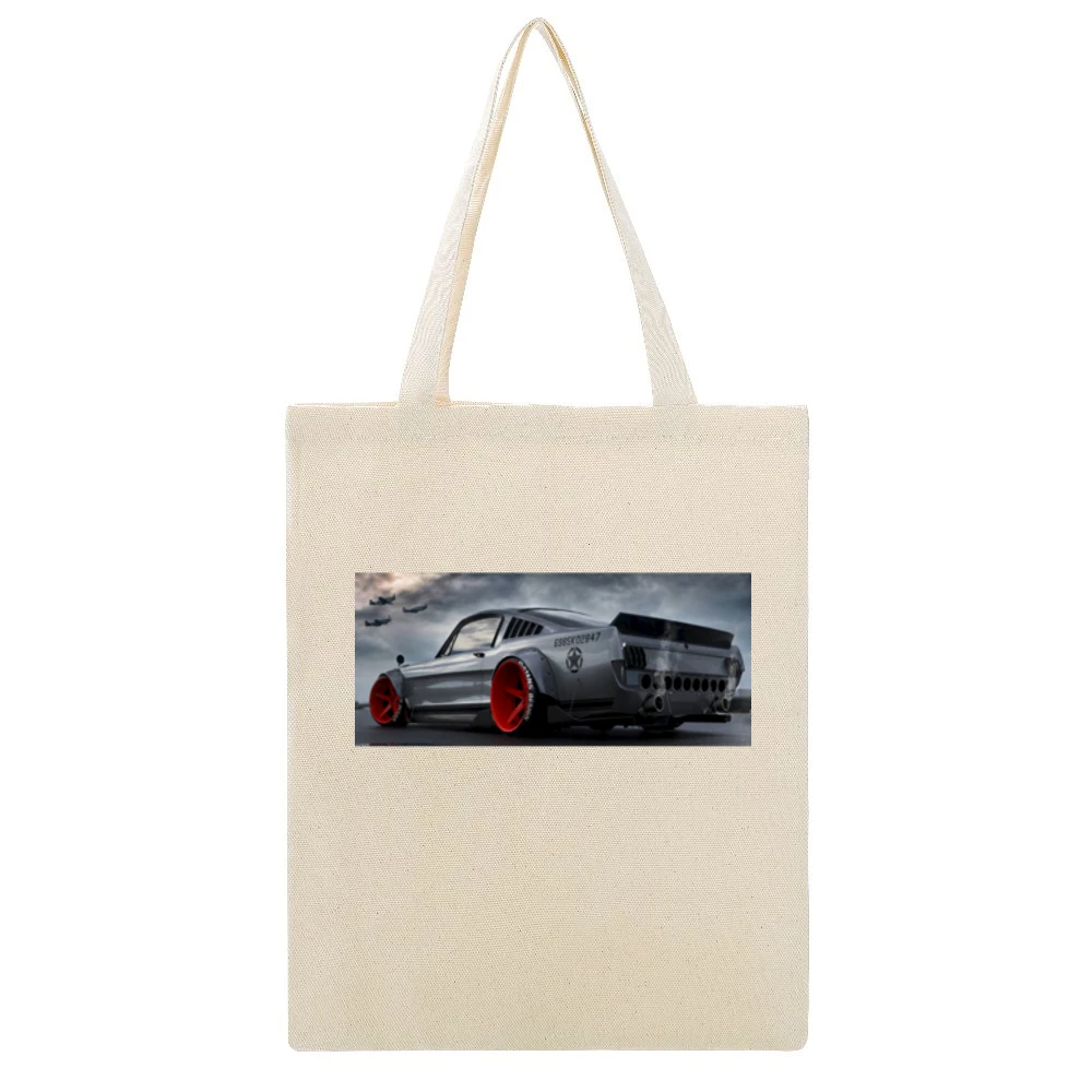 Air Force Mustang Tshirt Beige Canvas Tote Shopping Bag