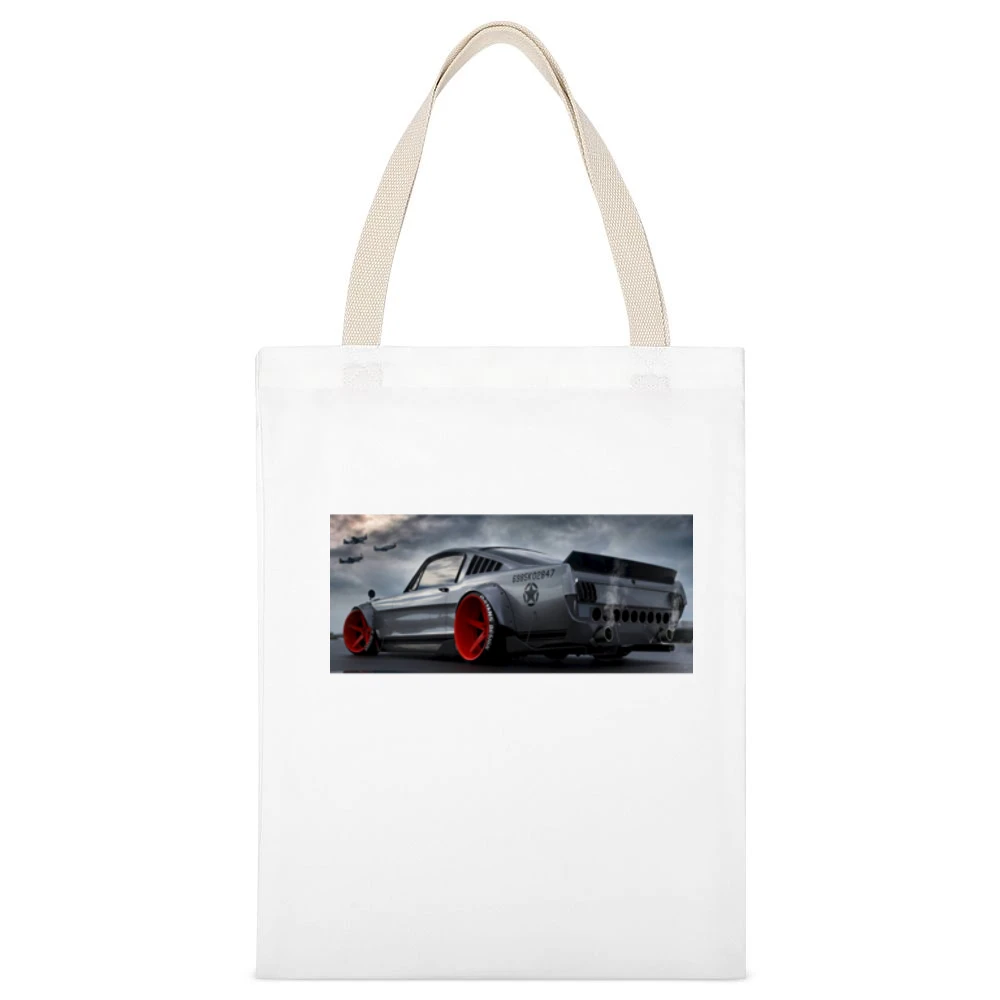 Air Force Mustang Tshirt White Canvas Tote Shopping Bag
