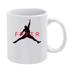 Air Fryer Parody Black Logo White Mug