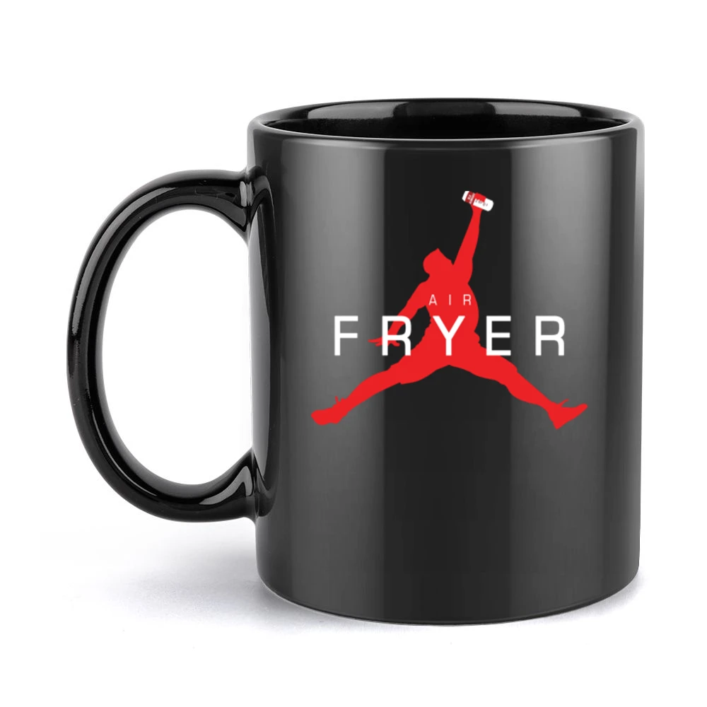 Air Fryer Parody Red Logo Black Mug