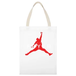 Air Fryer Parody Red Logo White Canvas Tote Shopping Bag