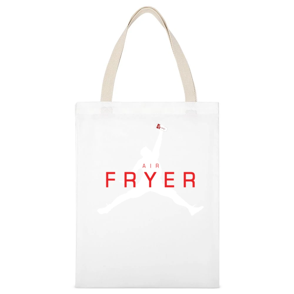 Air Fryer Parody White Logo White Canvas Tote Shopping Bag