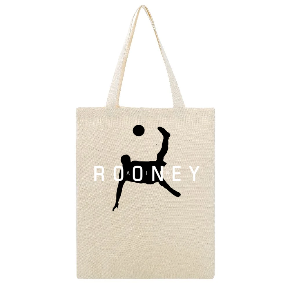 Air Wayne Rooney Funny Manchester United Soccer Sports Beige Canvas Tote Shopping Bag