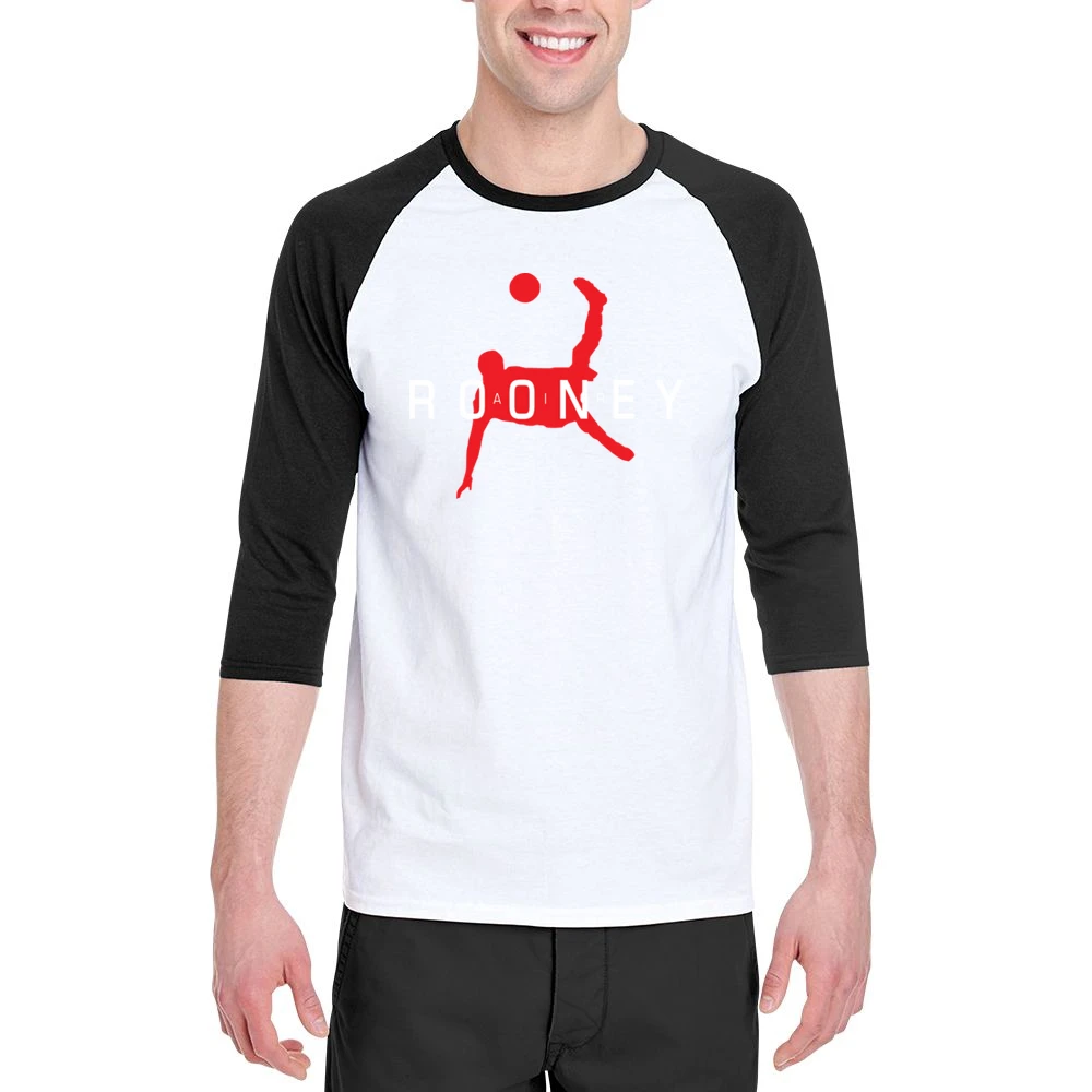 Air Wayne Rooney Funny Manchester United Soccer Sports Men 3/4 Sleeve T-Shirt
