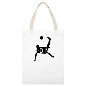 Air Wayne Rooney Funny Manchester United Soccer Sports White Canvas Tote Shopping Bag