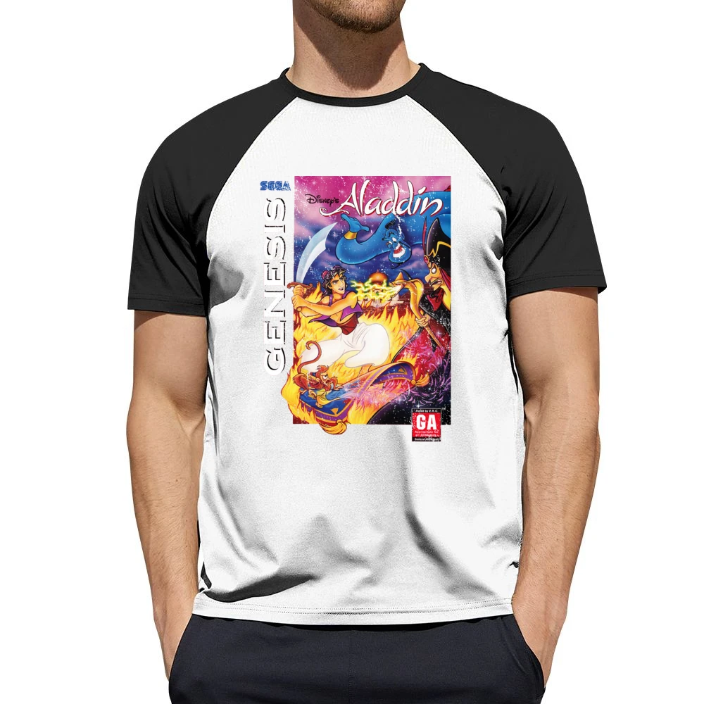 Aladdin Sega Genesis Old School Retro Video Game Fan Distressed T Shir Men Short Sleeve T-Shirt