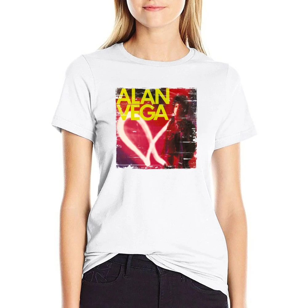 Alan Vega Alan Vega Album Cover Distressed Image US Size Women Ladies T-shirt