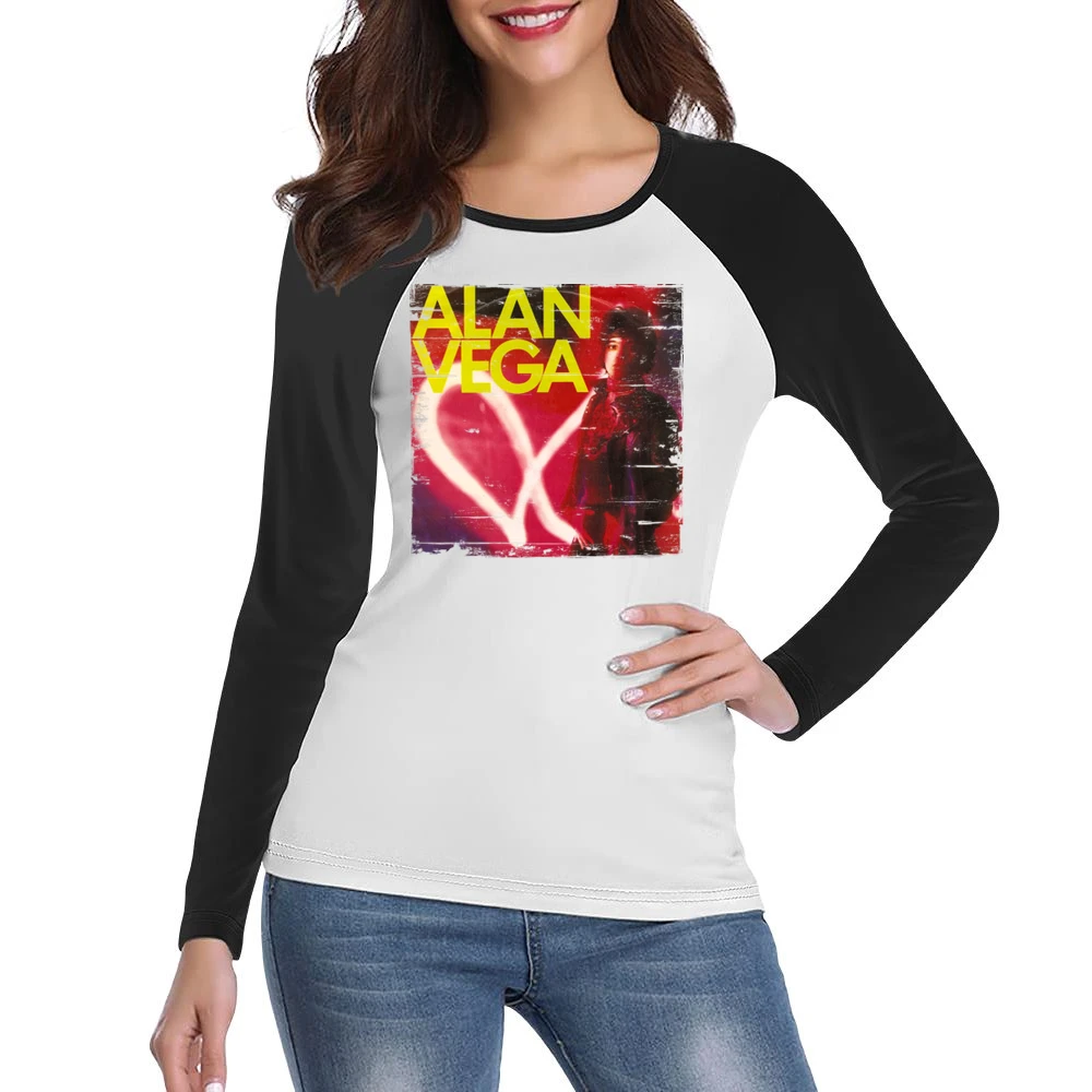 Alan Vega Alan Vega Album Cover Distressed Image Women Ladies Long Sleeve T-Shirt