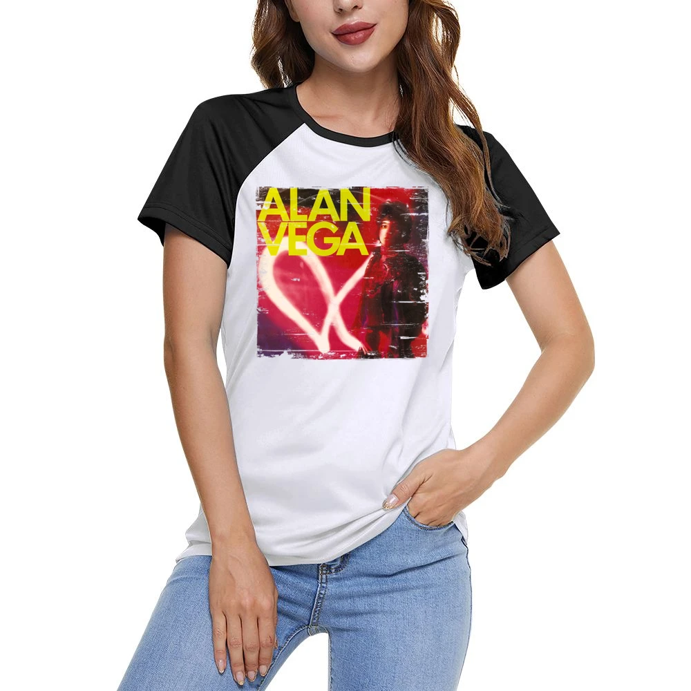 Alan Vega Alan Vega Album Cover Distressed Image Women Ladies Short Sleeve T-Shirt