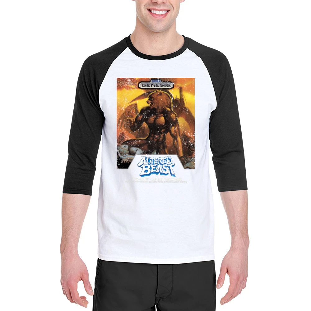 Altered Beast Sega Genesis Old School Retro Video Game Fan Distressed Men 3/4 Sleeve T-Shirt