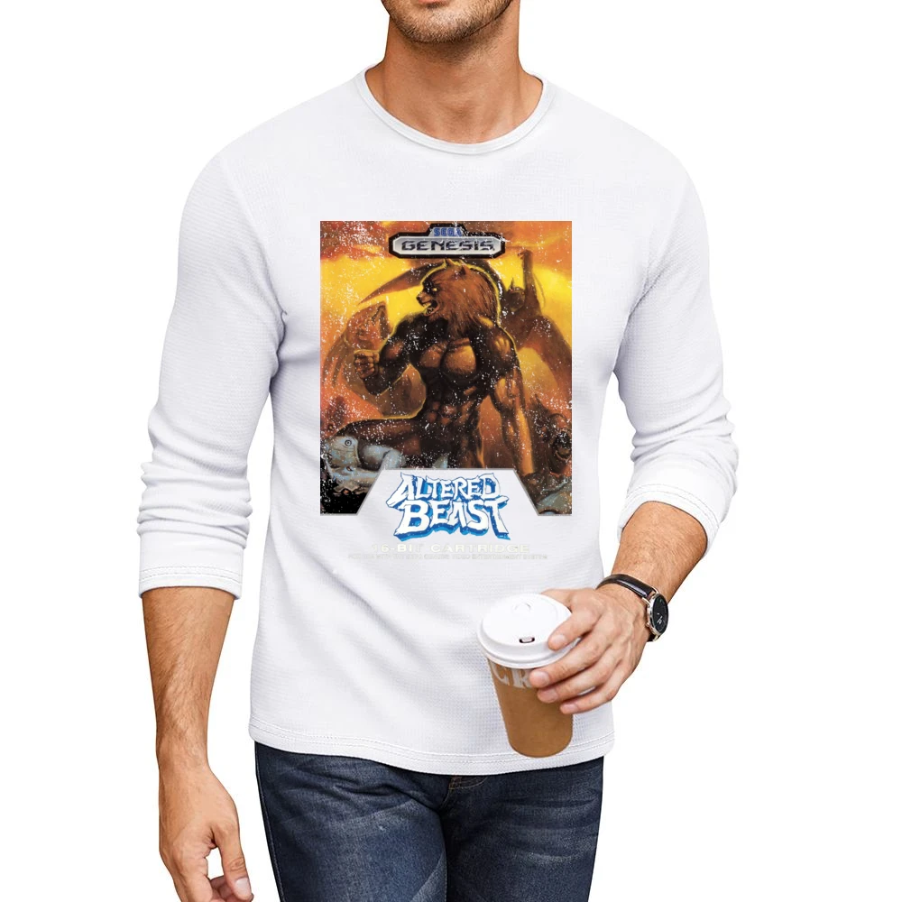Altered Beast Sega Genesis Old School Retro Video Game Fan Distressed Men CrewNeck Long Sleeve T-Shirt