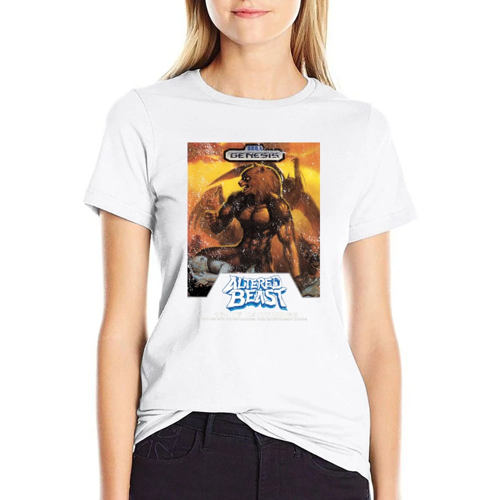 Altered Beast Sega Genesis Old School Retro Video Game Fan Distressed US Size Women Ladies T-shirt