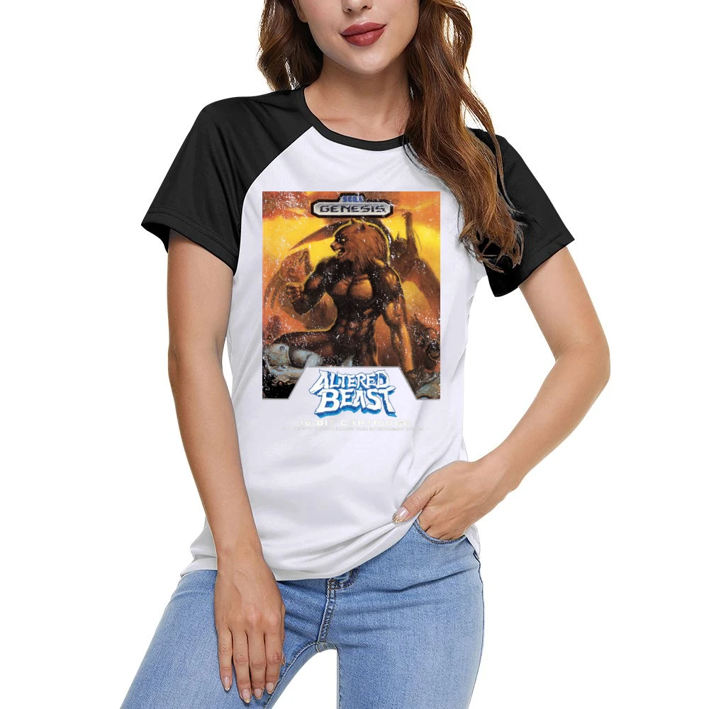 Altered Beast Sega Genesis Old School Retro Video Game Fan Distressed Women Ladies Short Sleeve T-Shirt