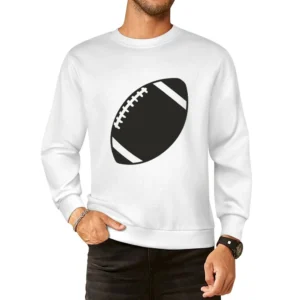 American Football Black and White Silhouette Iconic Sports European Size Pullover Sweater