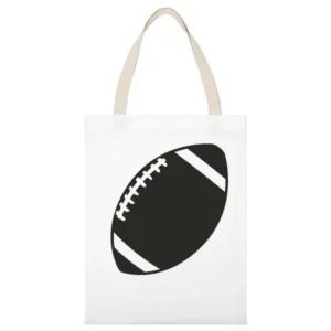 American Football Black and White Silhouette Iconic Sports White Canvas Tote Shopping Bag