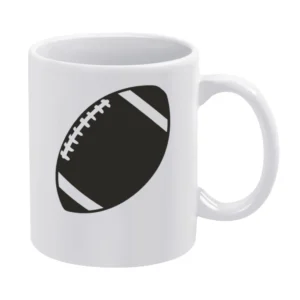 American Football Black and White Silhouette Iconic Sports White Mug