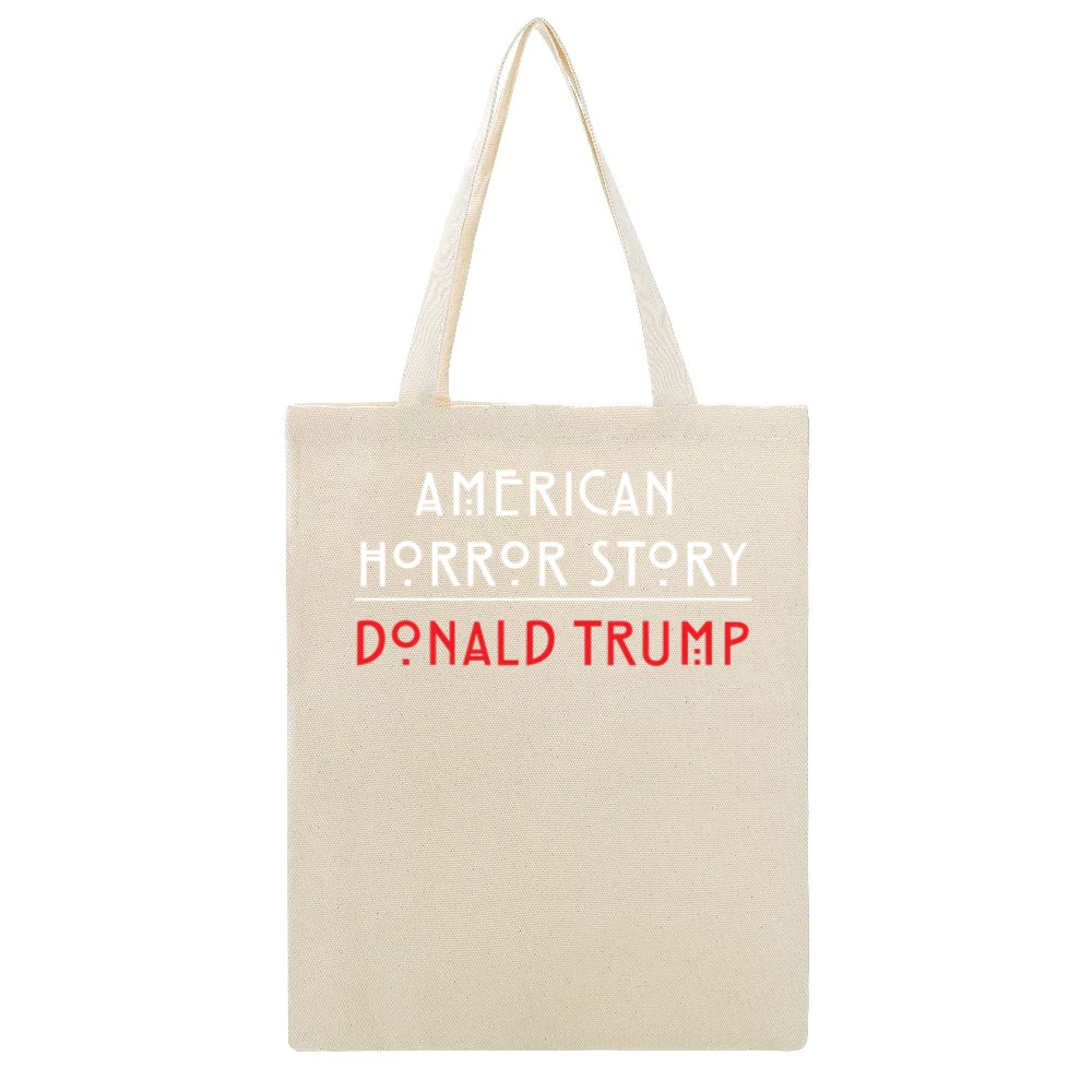 American Horror Story Donald Trump Funny TV Parody Beige Canvas Tote Shopping Bag