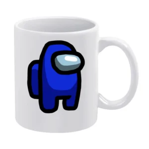Among Us Blue Character Fun Video Game Fan White Mug