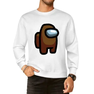 Among Us Brown Character Fun Video Game Fan European Size Pullover Sweater