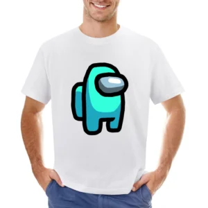 Among Us Cyan Character Fun Video Game Fan Asian Size Men T-Shirt