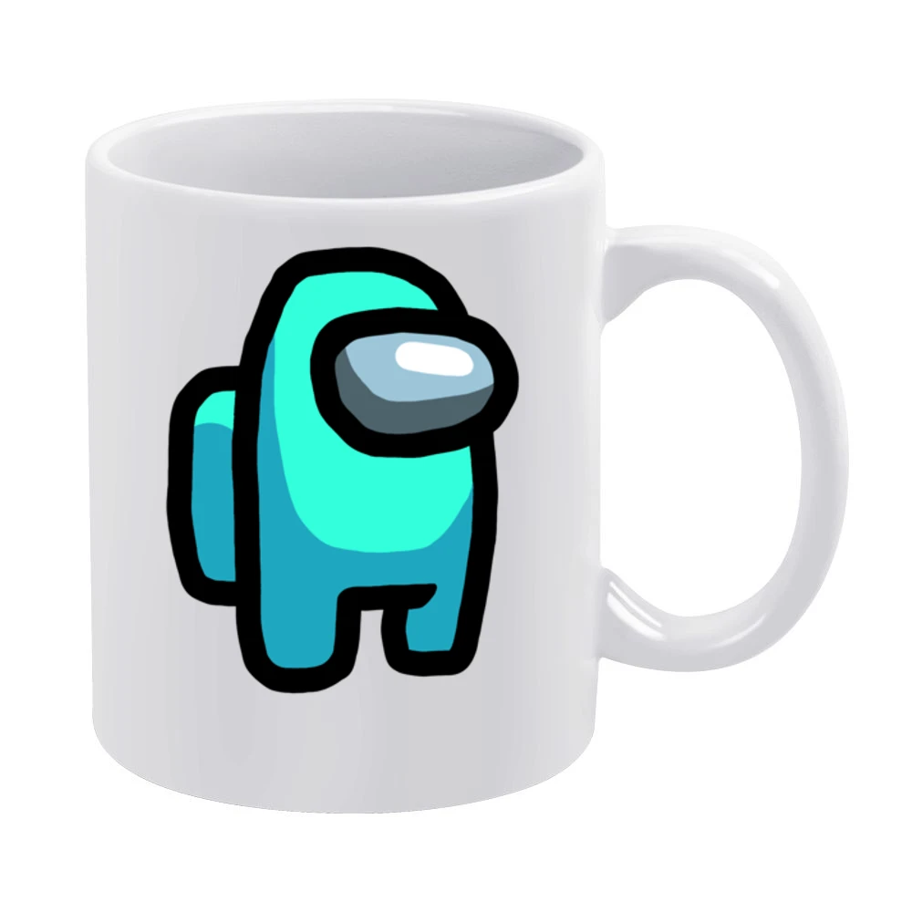 Among Us Cyan Character Fun Video Game Fan White Mug