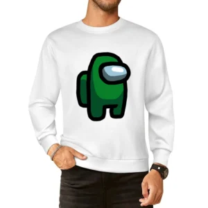 Among Us Green Character Fun Video Game Fan European Size Pullover Sweater