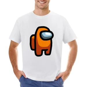 Among Us Orange Character Fun Video Game Fan Asian Size Men T-Shirt