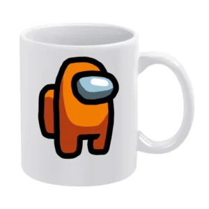 Among Us Orange Character Fun Video Game Fan White Mug