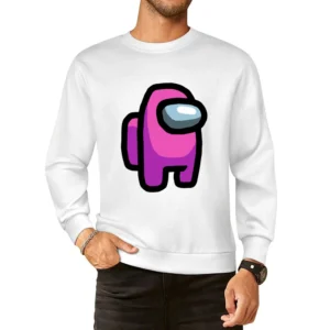 Among Us Pink Character Fun Video Game Fan European Size Pullover Sweater