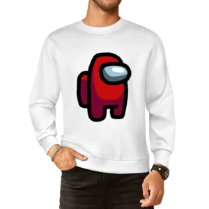 Among Us Red Character Fun Video Game Fan European Size Pullover Sweater