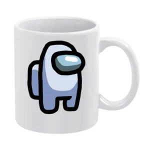 Among Us White Character Fun Video Game Fan White Mug