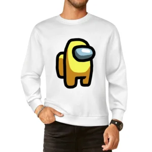 Among Us Yellow Character Fun Video Game Fan European Size Pullover Sweater