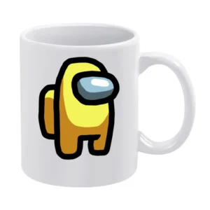 Among Us Yellow Character Fun Video Game Fan White Mug