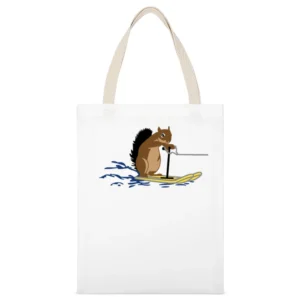 Anchorman Squirrel Waterski White Canvas Tote Shopping Bag