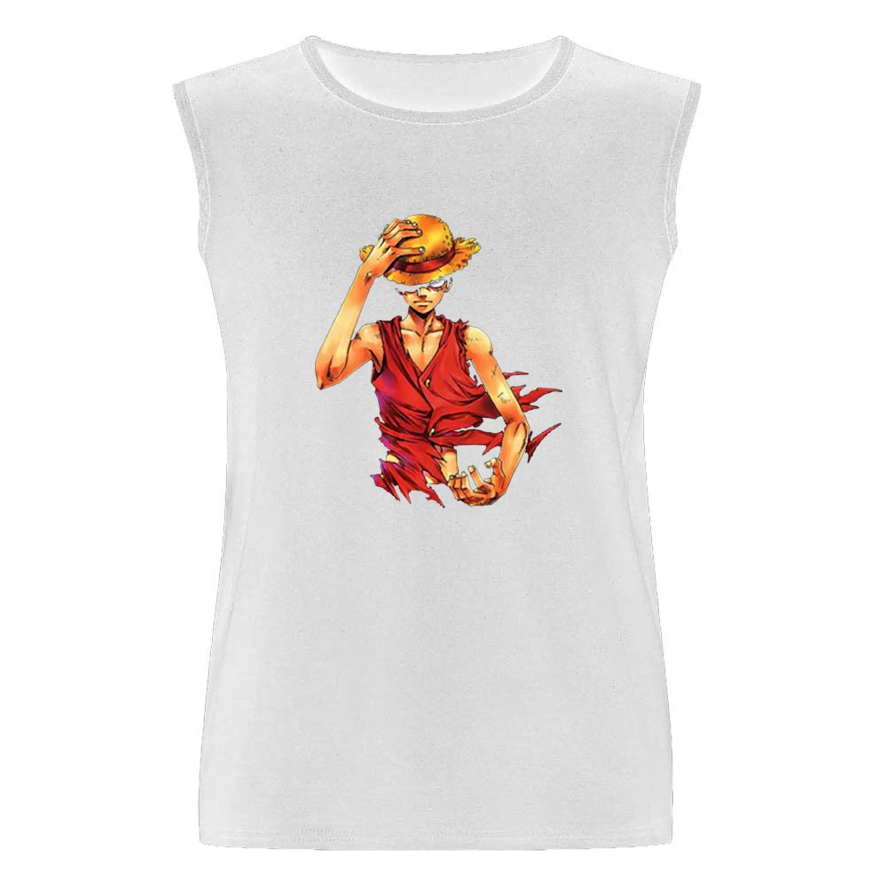 Angry serious Monkey D Luffy straw hat One Piece Pirate king Men Sleeveless T-Shirt